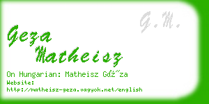 geza matheisz business card